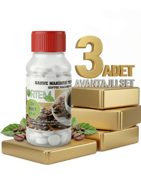 Ortem Kahve Makinesi Temizleme Tableti 30lu 45 Gr x3 ürün görseli 1