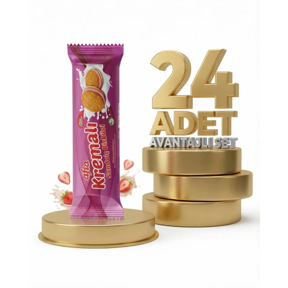 Afia Çilek Kremalı Sandviç Bisküvi 24x60 Gr ürün görseli 1