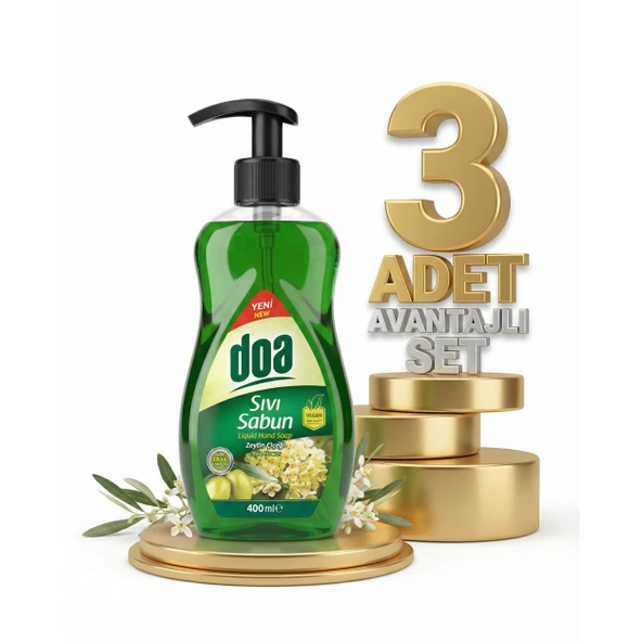 Doa Sıvı El Sabunu Zeytin Çiçeği 3x400 Ml ürün görseli 1