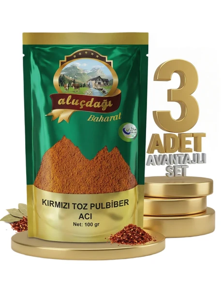 Aluçdağı Acı Kırm Toz Biber 3x100 Gr - Resim 2
