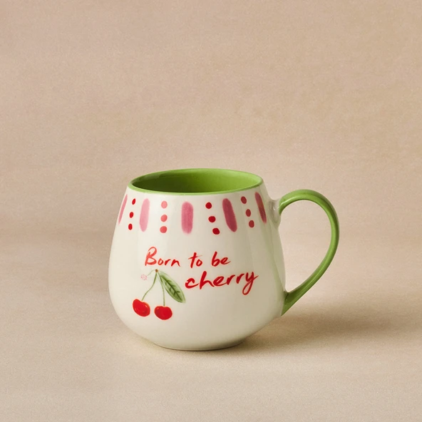 Karaca Cherry Time Kupa Yeşil 355 ml ürün görseli 1