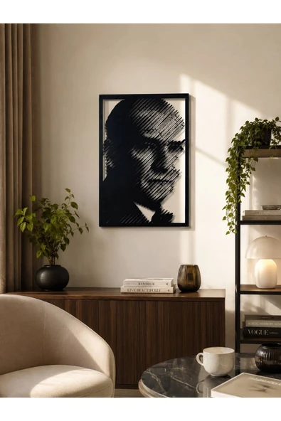 Metal Atatürk Duvar Tablosu - Atatürk Portresi - Ev Ofis Dekorasyon - Atatürk Tablo ürün görseli 1