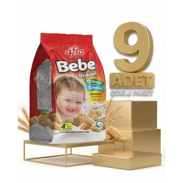Afia Bebe Bisküvisi Vitamin Katkılı 9x150 Gr ürün görseli 1