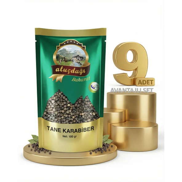 Aluçdağı Tane Karabiber 9x100 Gr ürün görseli 1