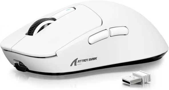 Attack Shark X3 Beyaz Şarjlı Makrolu Optik Kablosuz Oyuncu Mouse ürün görseli 1