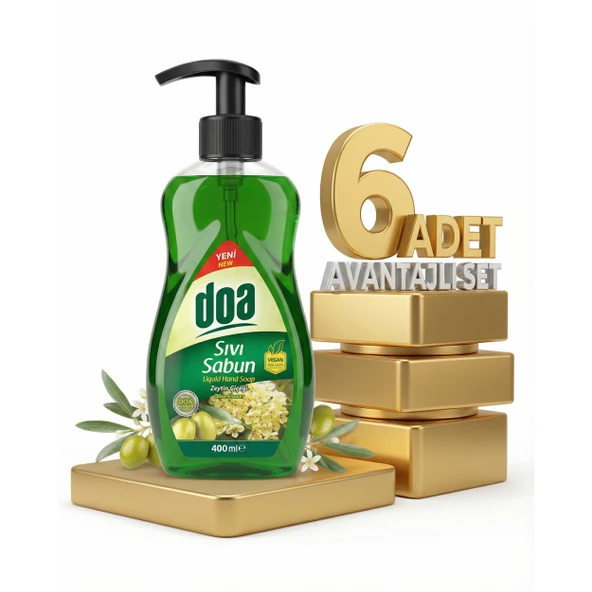 Doa Sıvı El Sabunu Zeytin Çiçeği 6x400 Ml ürün görseli 1