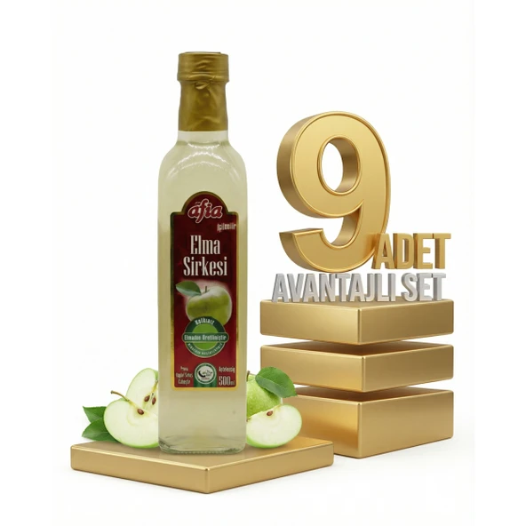 Afia Elma Sirkesi Cam Şişe 9x500 Ml ürün görseli 1