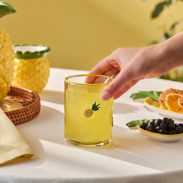 Karaca Pineapple Meşrubat Bardağı 420 ml Sarı - Resim 3