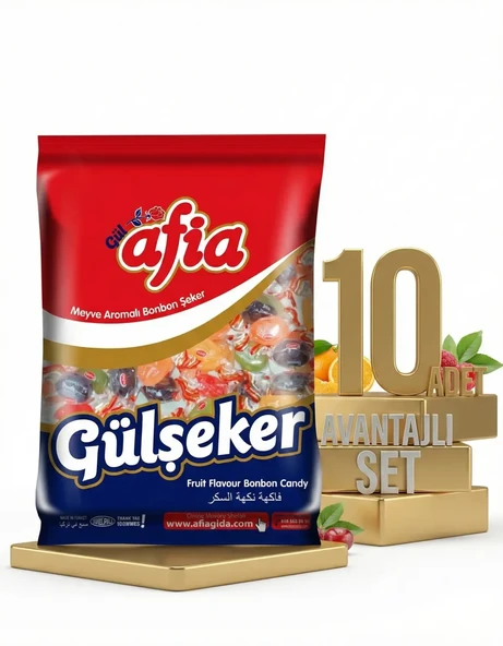 Afia Gülşeker Karışık Meyve Aromalı Şeker 10x175 Gr ürün görseli 1