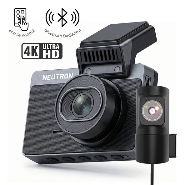 Neutron NTL-CC-02G-4K 4K Akıllı Araç Kamerası 4K Ön Ve 2K Arka Kamera Wifi ile Mobilden Kontrol G-Sensör ve Park Modu ürün görseli 1