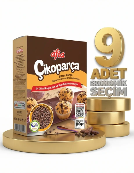 Afia Çikoparça Bitter Parça Çikolata 9x100 Gr ürün görseli 1