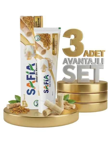 Safia Diş Macunu Misvak ve Propolis 3x60 ml - Resim 2