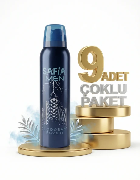 Safia Doğal Erkek Deodorant Ferahlık 9x150 Ml ürün görseli 1