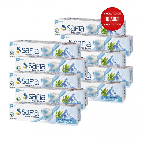 Safia Diş Macunu Yeşil Çay ve Himalaya Tuzu 10x100 ml ürün görseli 1