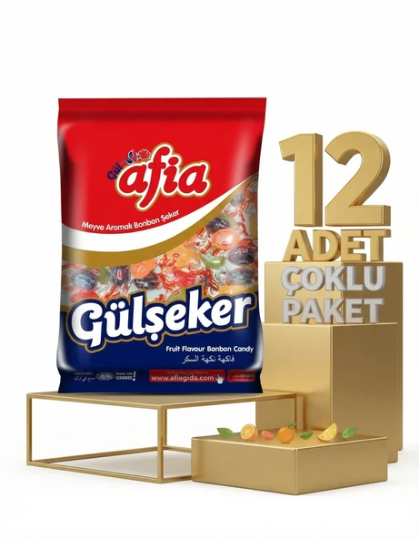 Afia Gülşeker Karışık Meyve Aromalı Şeker 12x175 Gr ürün görseli 1