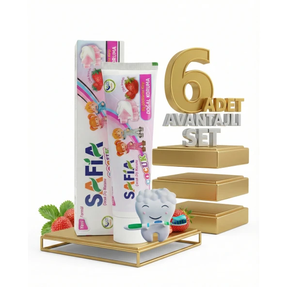 Safia Çocuk Diş Macunu 6x60 ml ürün görseli 1