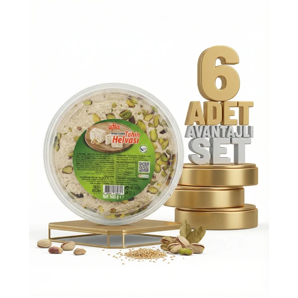 Afia Antep Fıstıklı Tahin Helvası 6x500 Gr ürün görseli 1