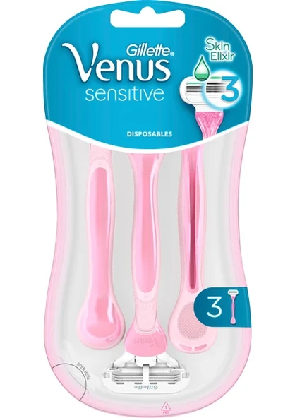 Gillette Venus Sensitive 3 Hassas Kullan At 3'lü Kadın Tıraş Bıçağı ürün görseli 1