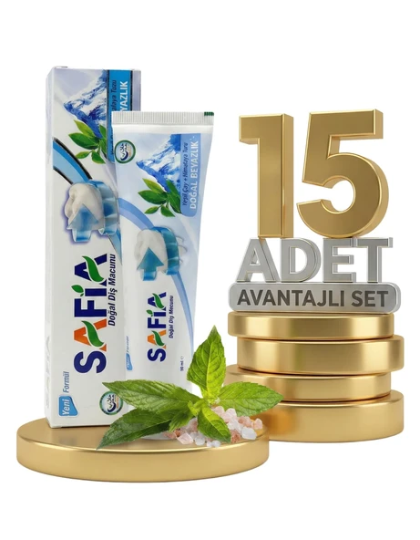 Safia Diş Macunu Yeşil Çay ve Himalaya Tuzu 15x60 ml ürün görseli 1