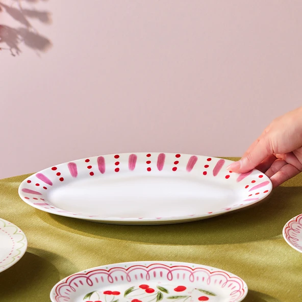Karaca Cherry Time Kayık Tabak 30 cm - Resim 4