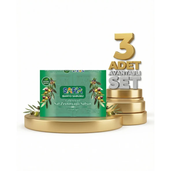 Safia Zeytinyağlı Banyo Sabunu 3x600 Gr ürün görseli 1