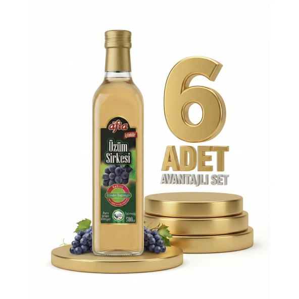 Afia Üzüm Sirkesi Cam Şişe 6x500 Ml ürün görseli 1