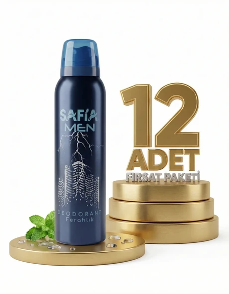 Safia Doğal Erkek Deodorant Ferahlık 12x150 Ml ürün görseli 1