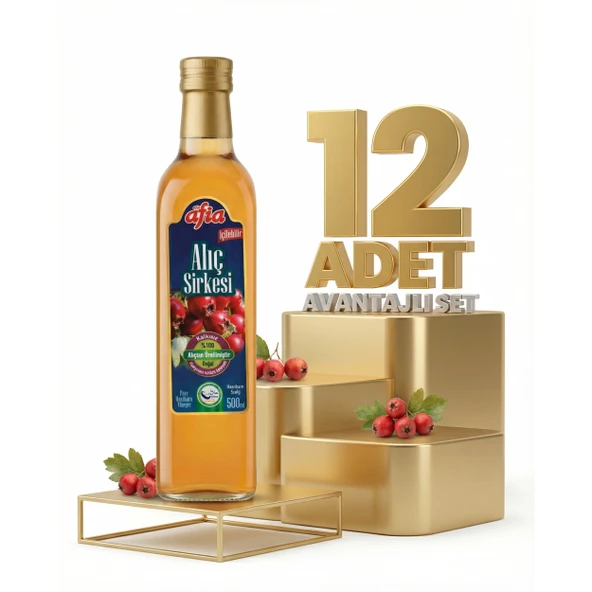 Afia Alıç Sirkesi Cam Şişe 12x500 Ml ürün görseli 1