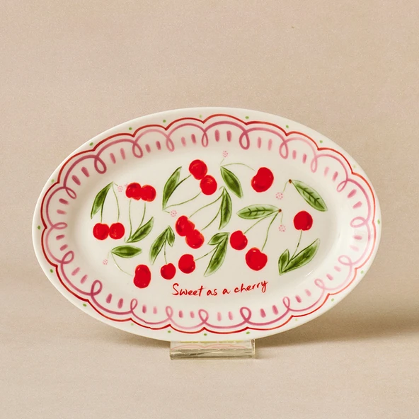 Karaca Cherry Time Kayık Tabak 20 cm ürün görseli 1