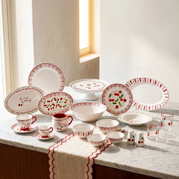 Karaca Cherry Time Kayık Tabak 25 cm - Resim 5