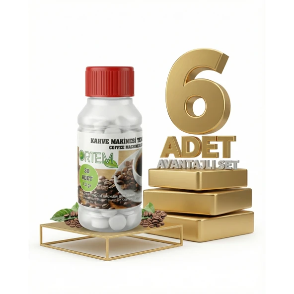 Ortem Kahve Makinesi Temizleme Tableti 30lu 45 Gr x6 ürün görseli 1