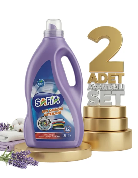 Safia Bitkisel Sıvı Çamaşır Makine Deterjanı Renkliler 2x3 Lt ürün görseli 1