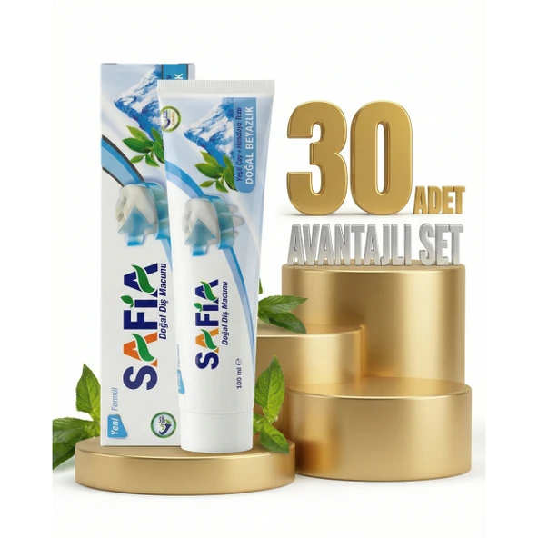 Safia Diş Macunu Yeşil Çay ve Himalaya Tuzu 30x100 ml ürün görseli 1