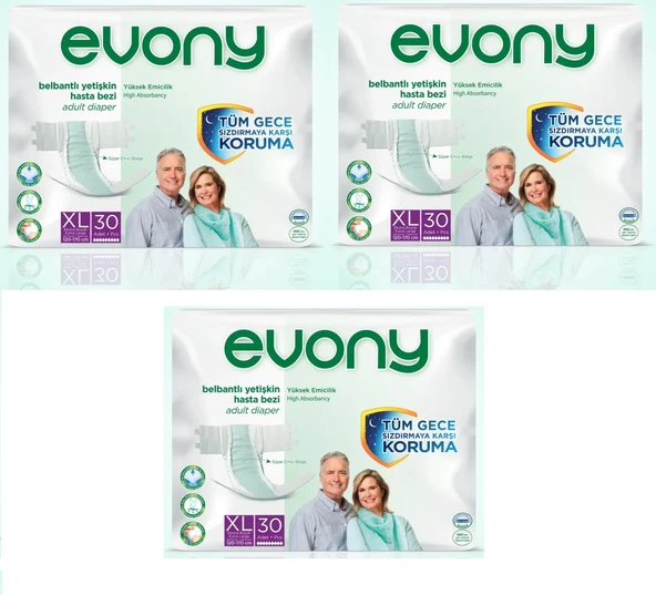 Evony Belbantlı Hasta Bezi XL-Extra Large Beden 90 Adet ürün görseli 1