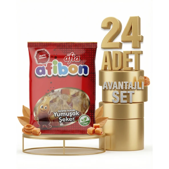 Afia Afibon Karamel Aromalı Yumuşak Şeker 24x80 Gr ürün görseli 1