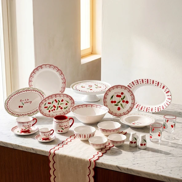 Karaca Cherry Time Çukur Tabak 20 cm - Resim 6