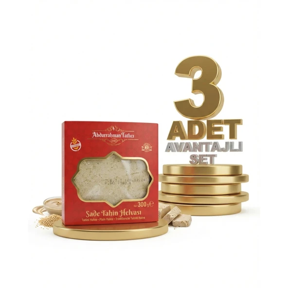 Abdurahman Tatlıcı Sade Tahin Helvası 3x300 Gr ürün görseli 1