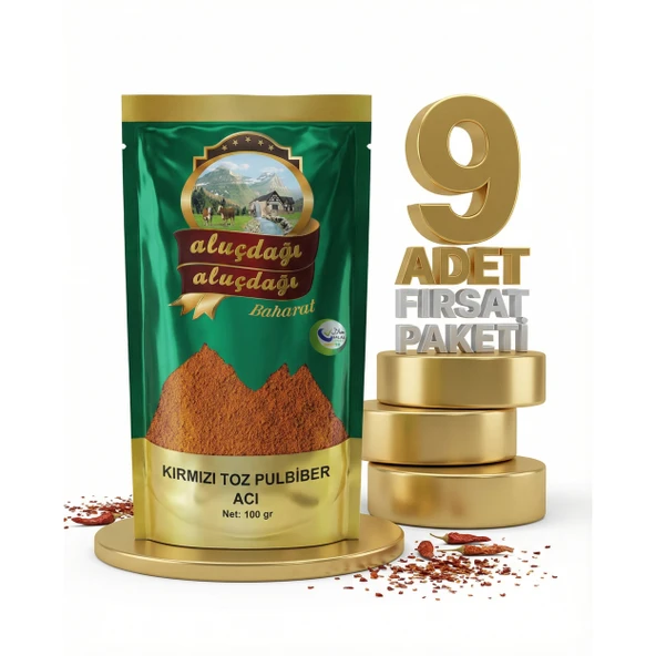 Aluçdağı Acı Kırm Toz Biber 9x100 Gr - Resim 2