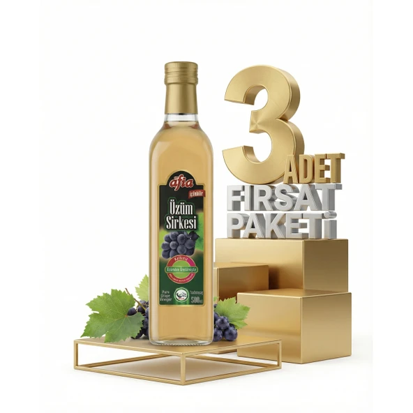 Afia Üzüm Sirkesi Cam Şişe 3x500 Ml ürün görseli 1
