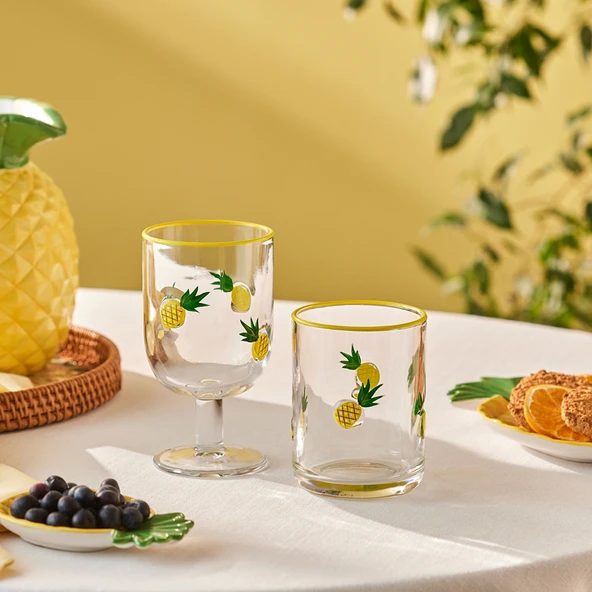 Karaca Pineapple Kadeh 390 ml Sarı - Resim 8