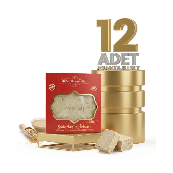 Abdurahman Tatlıcı Sade Tahin Helvası 12x300 Gr ürün görseli 1
