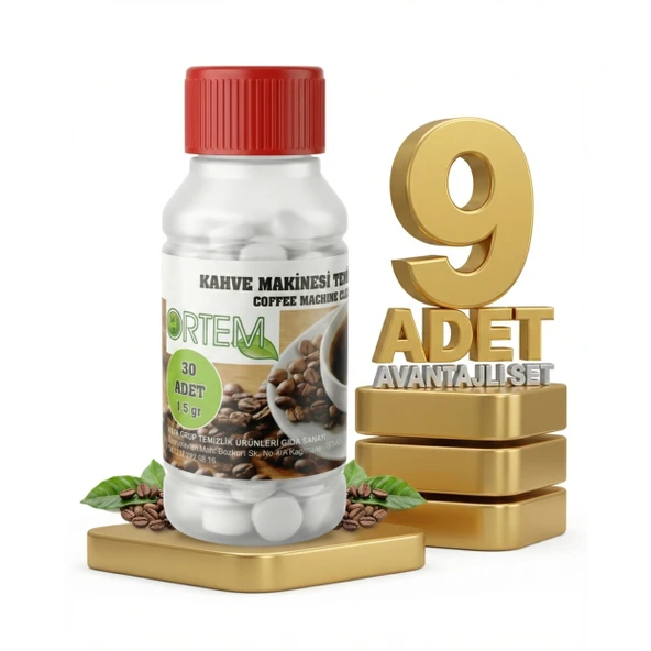 Ortem Kahve Makinesi Temizleme Tableti 30lu 45 Gr x9 ürün görseli 1