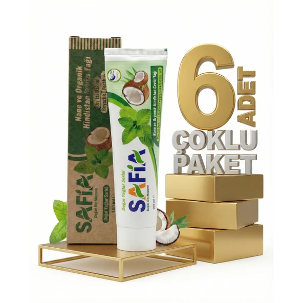 Safia Nane ve Hindistan Cevizli Organik Diş Macunu 6x100 Ml ürün görseli 1
