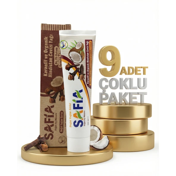 Safia Karanfil ve Hindistan Cevizli Organik Diş Macunu 9x100 Ml ürün görseli 1