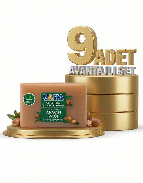 Safia Gliserinli Argan Yağlı Banyo Sabunu 9x150 Gr ürün görseli 1