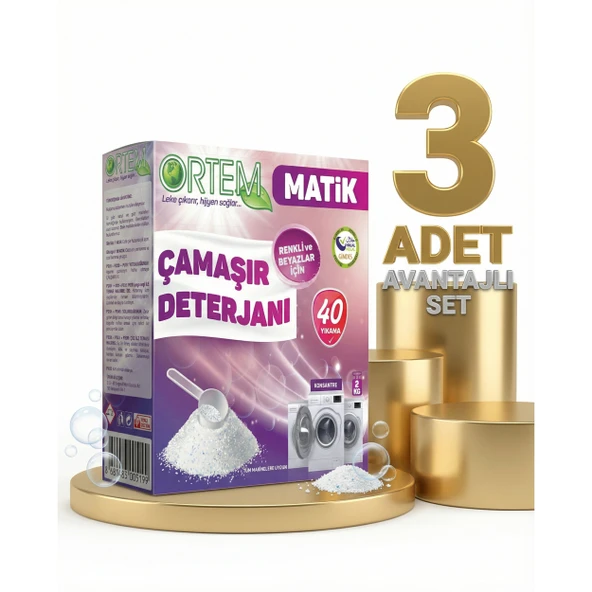 Ortem Çamaşır Toz Deterjan 3x2 Kg ürün görseli 1