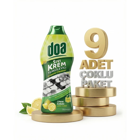 Doa Sıvı Krem Temizleyici Limon Kokulu 9x750 Ml ürün görseli 1