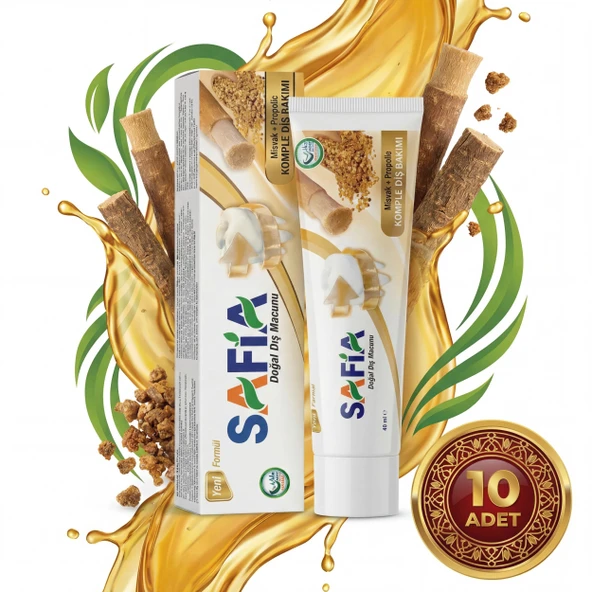 Safia Diş Macunu Misvak ve Propolis 10x60 ml - Resim 3