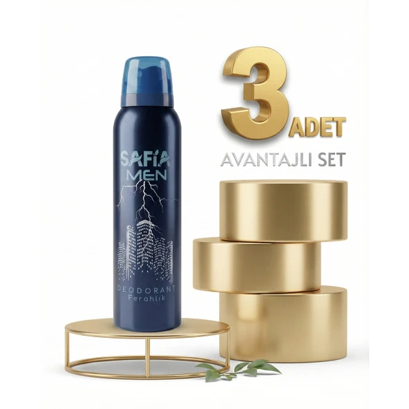 Safia Doğal Erkek Deodorant Ferahlık 3x150 Ml ürün görseli 1