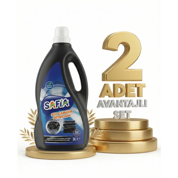 Safia Bitkisel Sıvı Çamaşır Makine Deterjanı Siyahlar 2x3 Lt ürün görseli 1